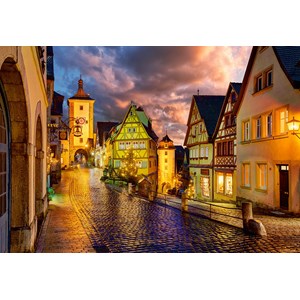 Castorland (C-103461) - "Rothenburg at Night" - 1000 piezas