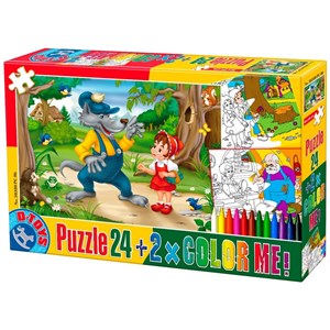 D-Toys (50380-PC-06) - "The Little Red Cap + 2 drawings to color" - 24 piezas