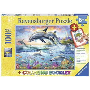 Ravensburger (13697) - "Colorful Underwater World + Coloring Booklet" - 100 piezas
