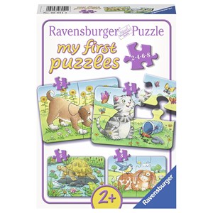 Ravensburger (06951) - "Cute Pets" - 2 4 6 8 piezas