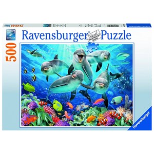 Ravensburger (14710) - "Dolphins in the coral reef" - 500 piezas