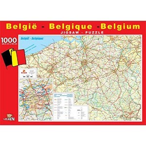 PuzzelMan (06107) - "Belgium map" - 1000 piezas