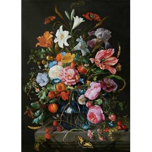 PuzzelMan (760) - Jan Davidsz de Heem: "Vase with Flowers" - 1000 piezas