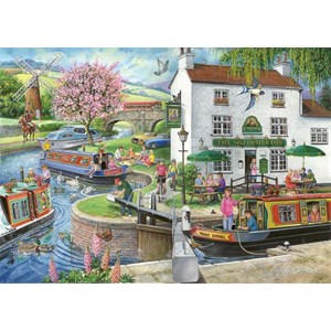 The House of Puzzles (3176) - "Find the Differences No.6, By The Canal" - 1000 piezas