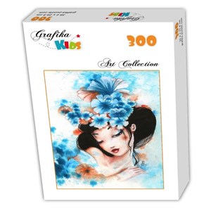 Grafika Kids (00737) - Misstigri: "Blue Flowers" - 300 piezas