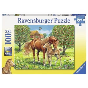 Ravensburger (10577) - "Horses on the Field" - 100 piezas