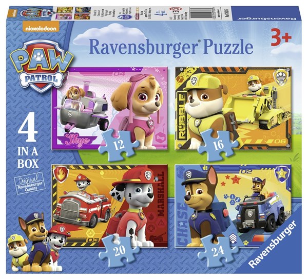 Ravensburger (07033) - "Paw Patrol, Puppies" - 12 16 20 24 piezas
