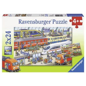 Ravensburger (09191) - "Busy Train Station" - 24 piezas