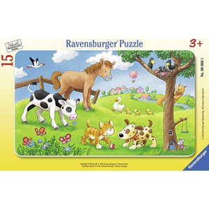 Ravensburger (06066) - "Ravensburger Rammepuslespil 15 brikker dyr" - 15 piezas