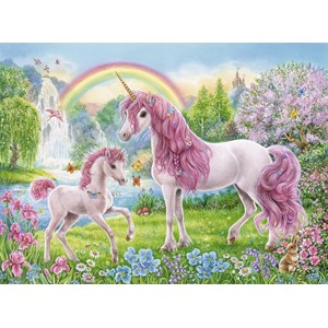 Ravensburger (13698) - "Magical Unicorns + Coloring Book" - 100 piezas