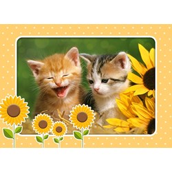 Castorland (B-06779) - "Two Kittens with Sunflowers" - 60 piezas
