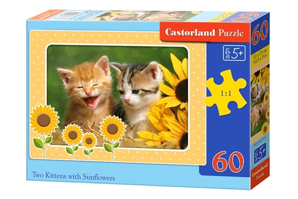Castorland (B-06779) - "Two Kittens with Sunflowers" - 60 piezas