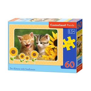 Castorland (B-06779) - "Two Kittens with Sunflowers" - 60 piezas