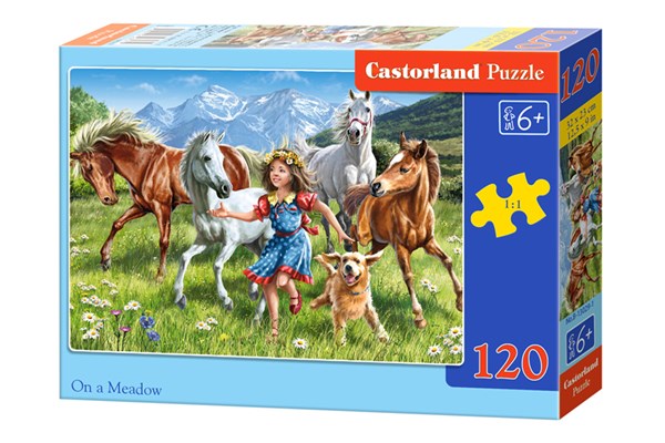 Castorland (B-13029) - "The girl and the horses in meadow" - 120 piezas