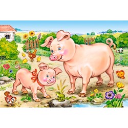 Castorland (B-04416) - "Animal Moms and Babies" - 8 12 15 20 piezas