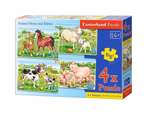 Castorland (B-04416) - "Animal Moms and Babies" - 8 12 15 20 piezas