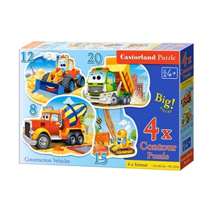 Castorland (B-043040) - "Construction Vehicles" - 8 12 15 20 piezas