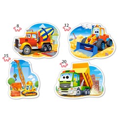 Castorland (B-043040) - "Construction Vehicles" - 8 12 15 20 piezas