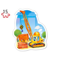 Castorland (B-043040) - "Construction Vehicles" - 8 12 15 20 piezas