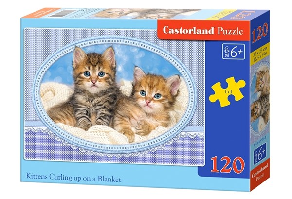 Castorland (B-13111) - "Kittens Curling up on a Blanket" - 120 piezas