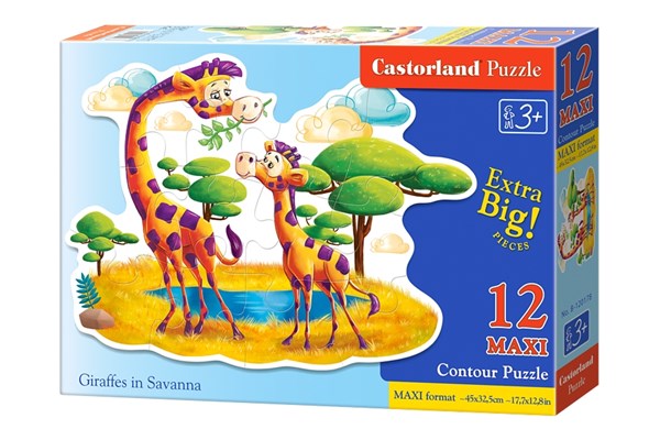 Castorland (B-120178) - "Giraffes in Savanna" - 12 piezas