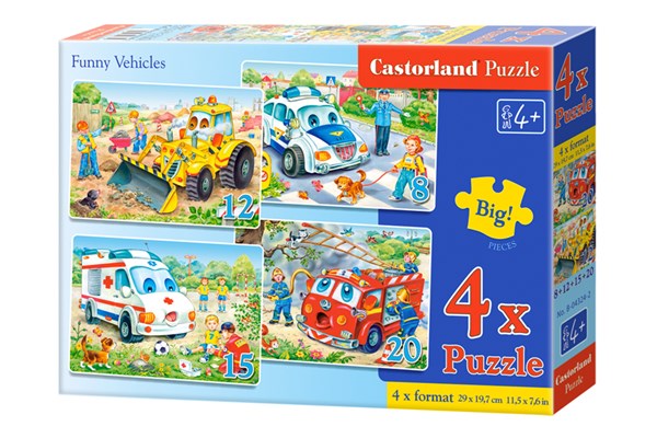 Castorland (B-04324) - "Funny vehicles" - 8 12 15 20 piezas