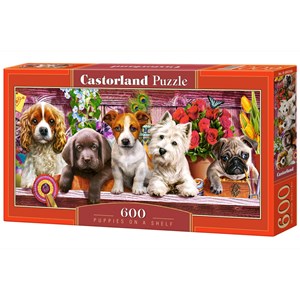 Castorland (B-060368) - "Puppies on a Shelf" - 600 piezas
