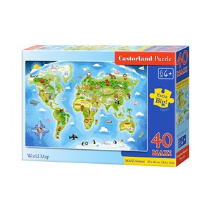Castorland (B-040117) - "World Map" - 40 piezas