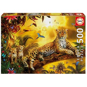 Educa (17736) - "Leopard and his cubs" - 500 piezas