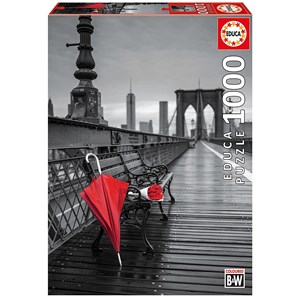 Educa (17691) - "Red Umbrella, Brooklyn Bridge" - 1000 piezas