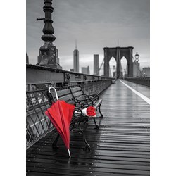 Educa (17691) - "Red Umbrella, Brooklyn Bridge" - 1000 piezas
