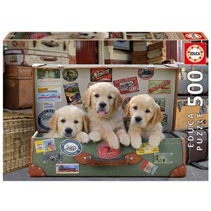 Educa (17645) - "Puppies in the luggage" - 500 piezas