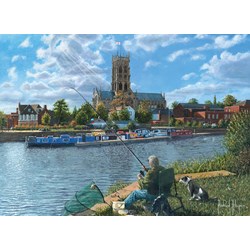 Clementoni (39315) - Richard Harpum: "Fishing With Oscar" - 1000 piezas