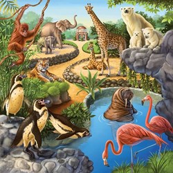Ravensburger (09265) - "Wild, Pet and Zoo Animals" - 49 piezas