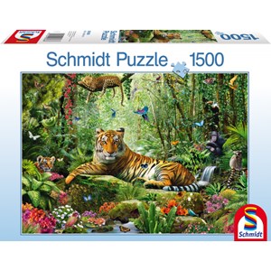 Schmidt Spiele (58188) - Adrian Chesterman: "Jungle Tigers" - 1500 piezas