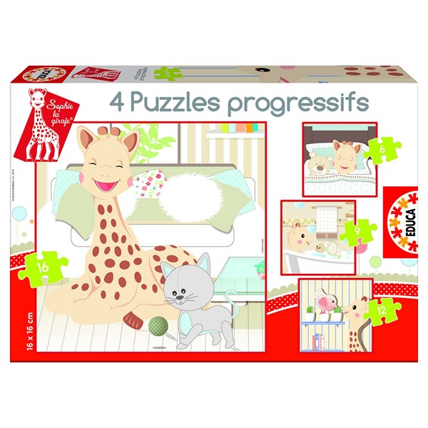 Educa (15491) - "Sophie the Giraffe" - 6 9 12 16 piezas