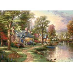 Schmidt Spiele (57452) - Thomas Kinkade: "The House near the Lake" - 1500 piezas
