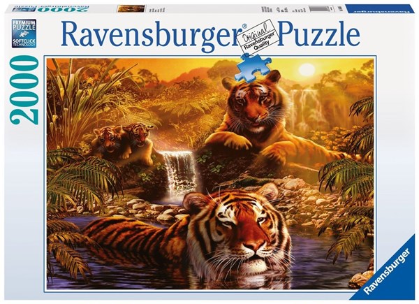 Ravensburger (16646) - "Tigers' Bathing" - 2000 piezas