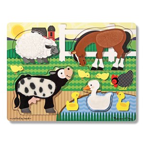 Melissa and Doug (4327) - "Farm Touch and Feel Puzzle" - 4 piezas