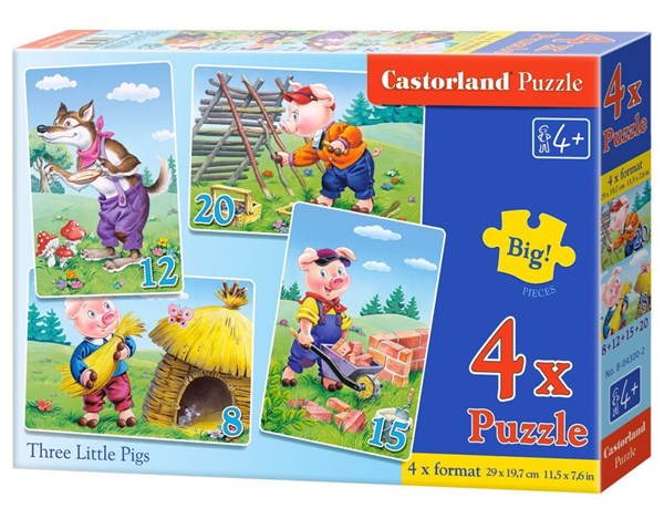 Castorland (B-04300) - "The 3 Little Pigs" - 8 12 15 20 piezas