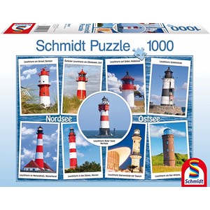 Schmidt Spiele (58187) - "The most beautiful lighthouses" - 1000 piezas