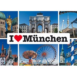 Schmidt Spiele (59284) - "I love München" - 1000 piezas