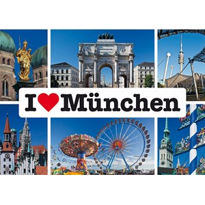 Schmidt Spiele (59284) - "I love München" - 1000 piezas