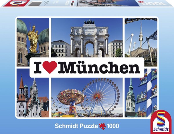 Schmidt Spiele (59284) - "I love München" - 1000 piezas