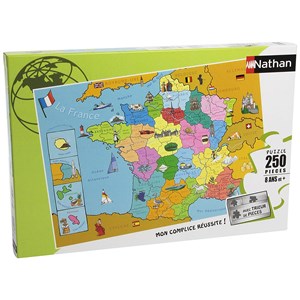 Nathan (86933) - "Map of France" - 250 piezas