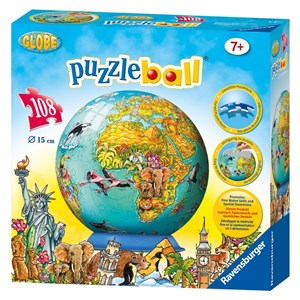Ravensburger (12212) - "Puzzleball Globe" - 108 piezas
