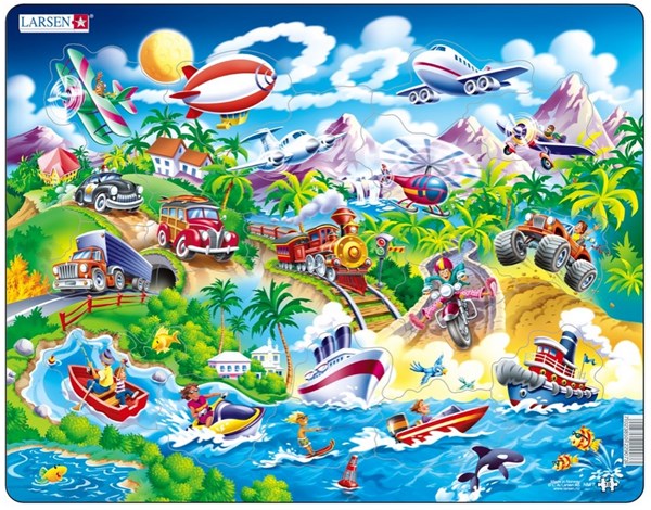 Larsen (NM7) - "Cars, Boats, Train and Aircrafts" - 18 piezas