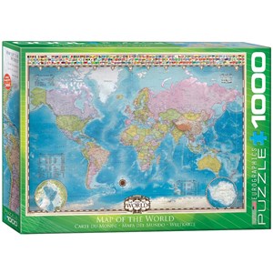 Eurographics (6000-0557) - "Map of the World with Flags" - 1000 piezas