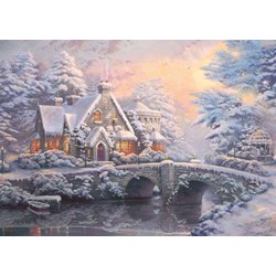 Schmidt Spiele (59468) - Thomas Kinkade: "Lamplight Manour, Winter at Lamplight Manour" - 1000 piezas
