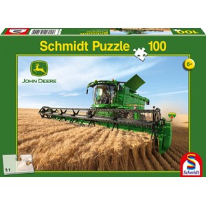 Schmidt Spiele (56144) - "John Deere, Harvester S690" - 100 piezas